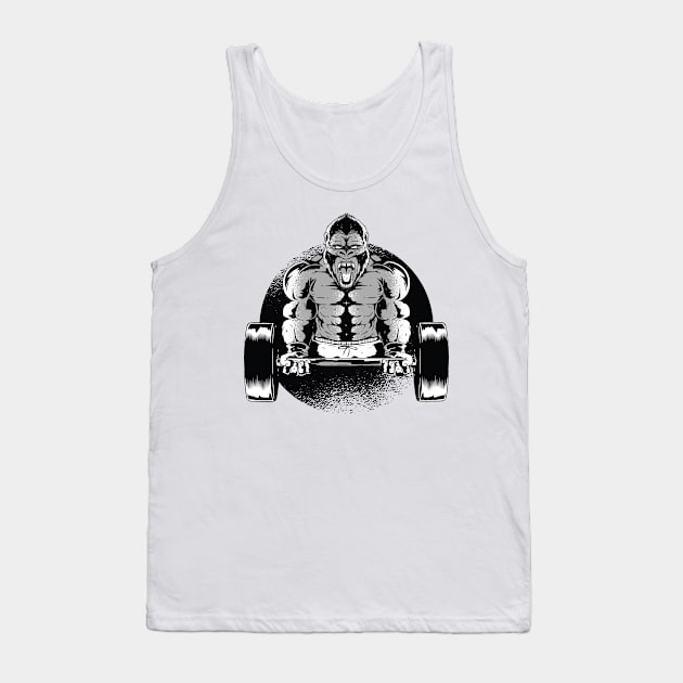 Cool Workout Gorilla Dumbell Tank Top by BamBam